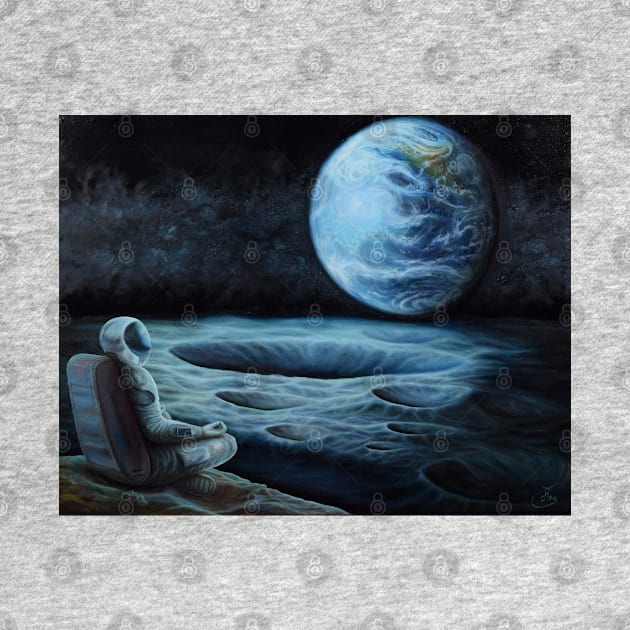 Astronaut meditating on the Moon by SPACE ART & NATURE SHIRTS 